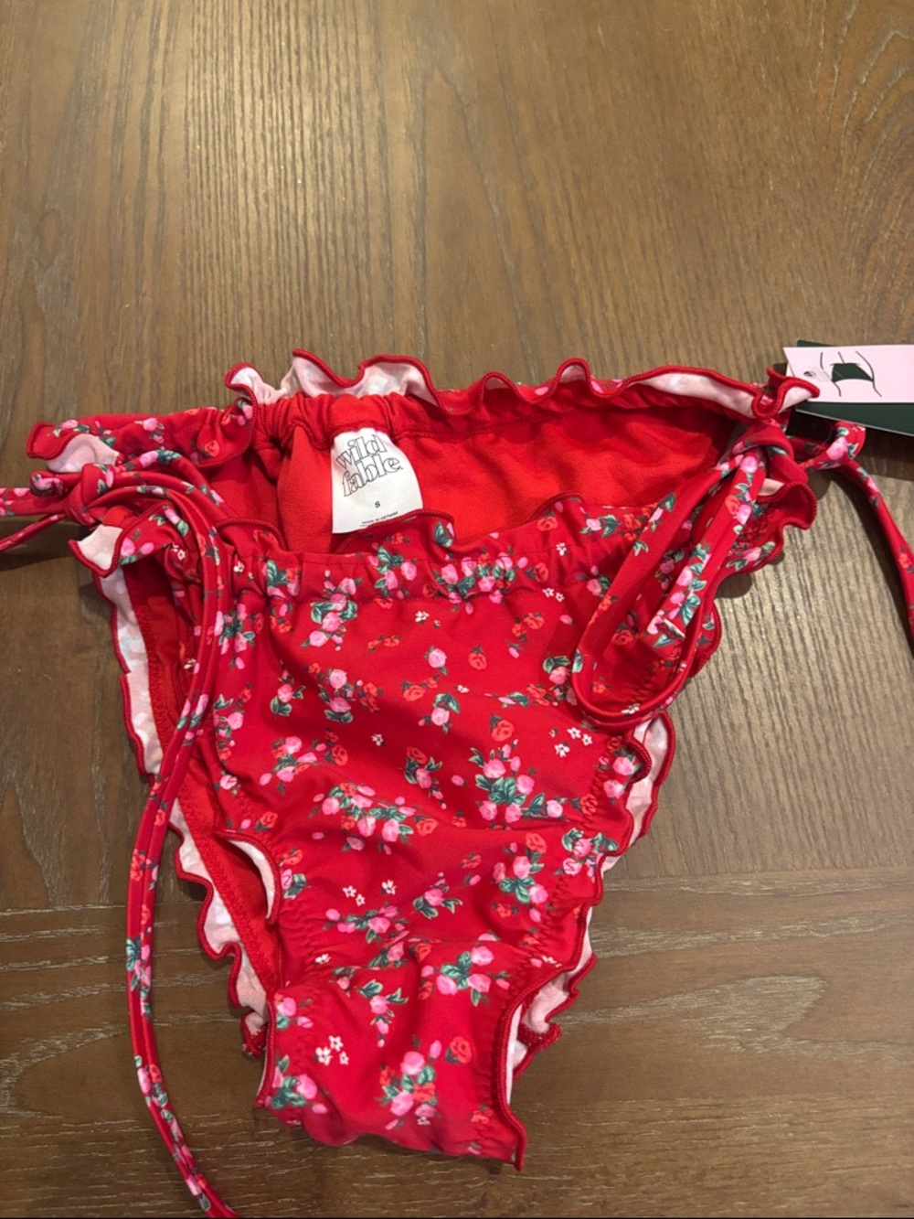 Wild fable Red floral ruffle Side-Tie Bikini Bottom